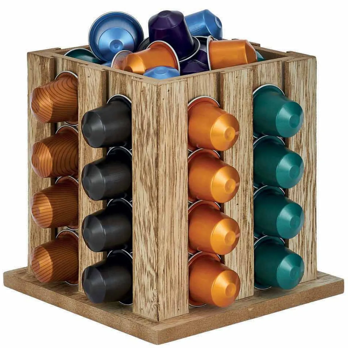Gifi Rangement De Cuisine^Porte capsules en bois mdf naturel
