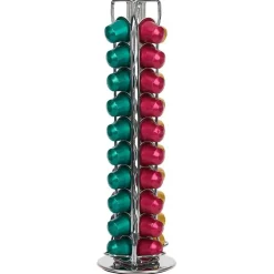 Gifi Rangement De Cuisine^Porte capsules rotatif en inox Ø11xH37cm