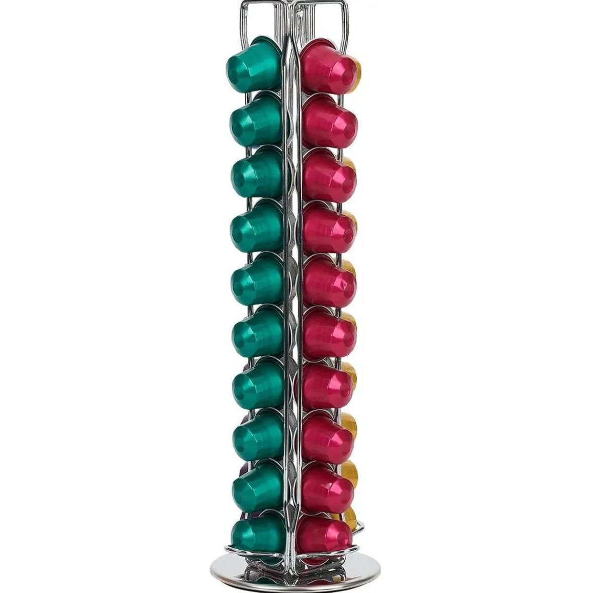 Gifi Rangement De Cuisine^Porte capsules rotatif en inox Ø11xH37cm