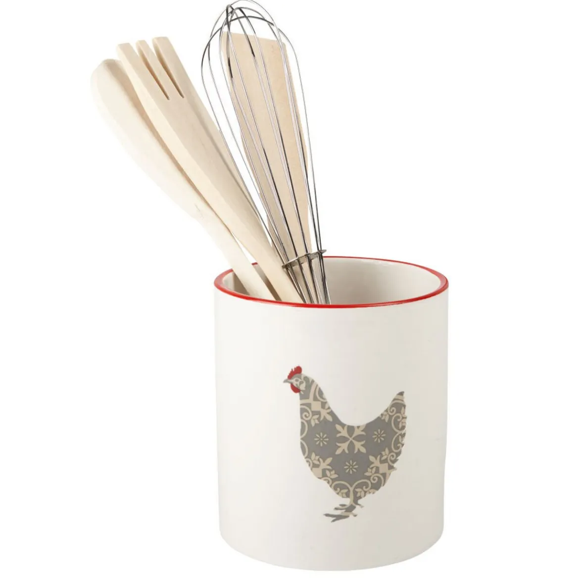 Gifi Rangement De Cuisine^Porte ustensiles de cuisine motif poule