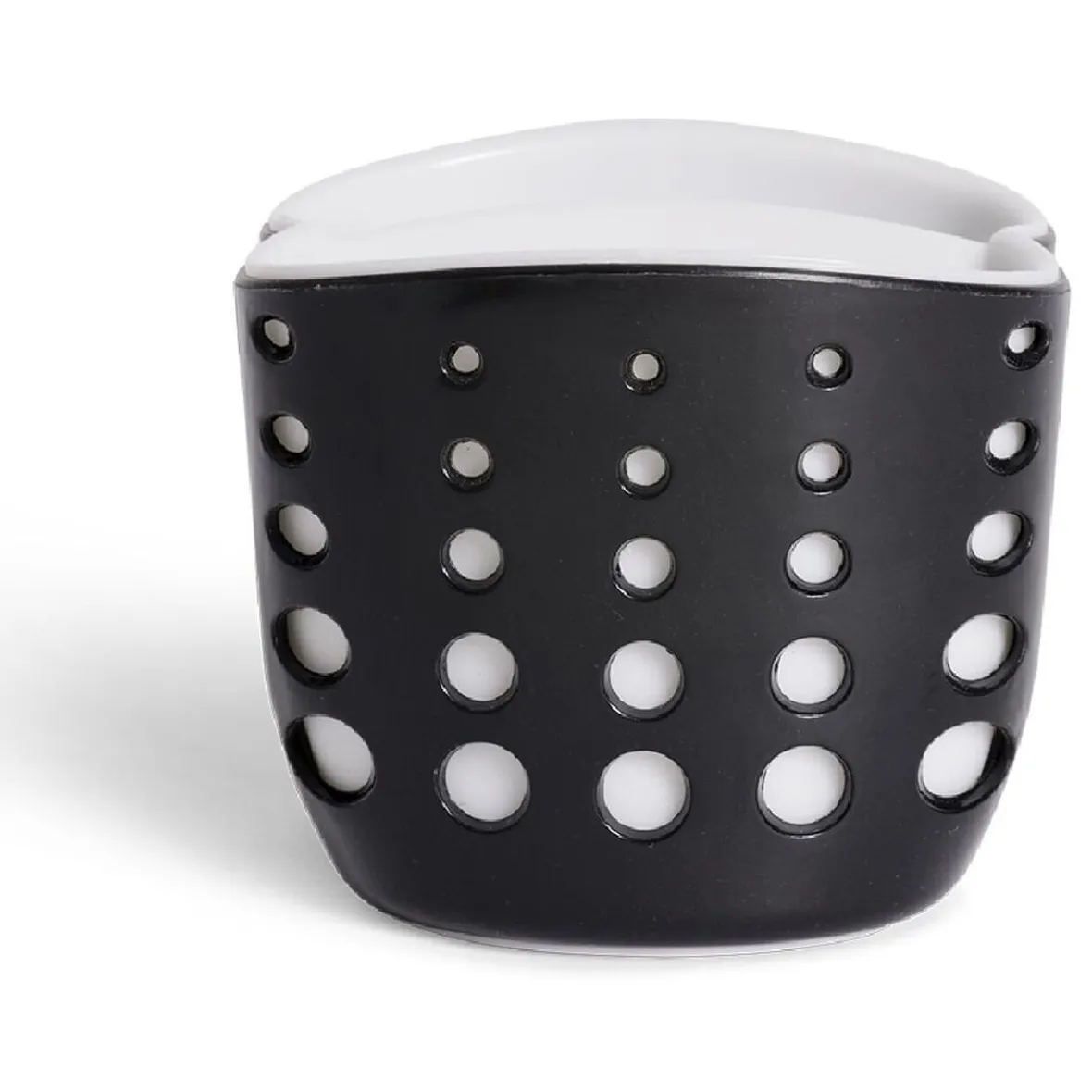 Gifi Rangement De Cuisine^Porte-éponge en plastique noir - 9,5x9,5xH8,3cm