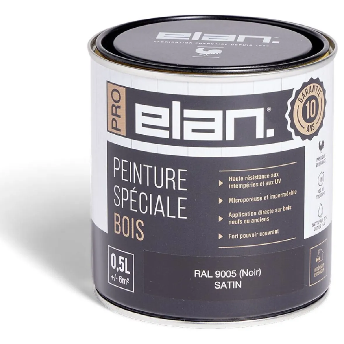 Pot peinture Elan bois int/ext noir 0,5L^Gifi Discount