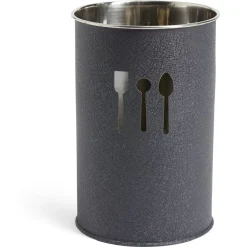 Gifi Rangement De Cuisine^Pot range-couverts Ø10xH.15cm inox finition gris crocodile