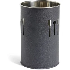 Gifi Rangement De Cuisine^Pot range-couverts Ø10xH.15cm inox finition gris crocodile