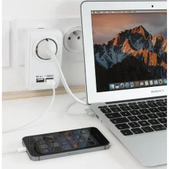Prise chargeur 1x 230V et 2 ports USB^Gifi Discount