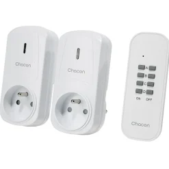 Prise télécommandée 2000W x2 blanc^Gifi Online