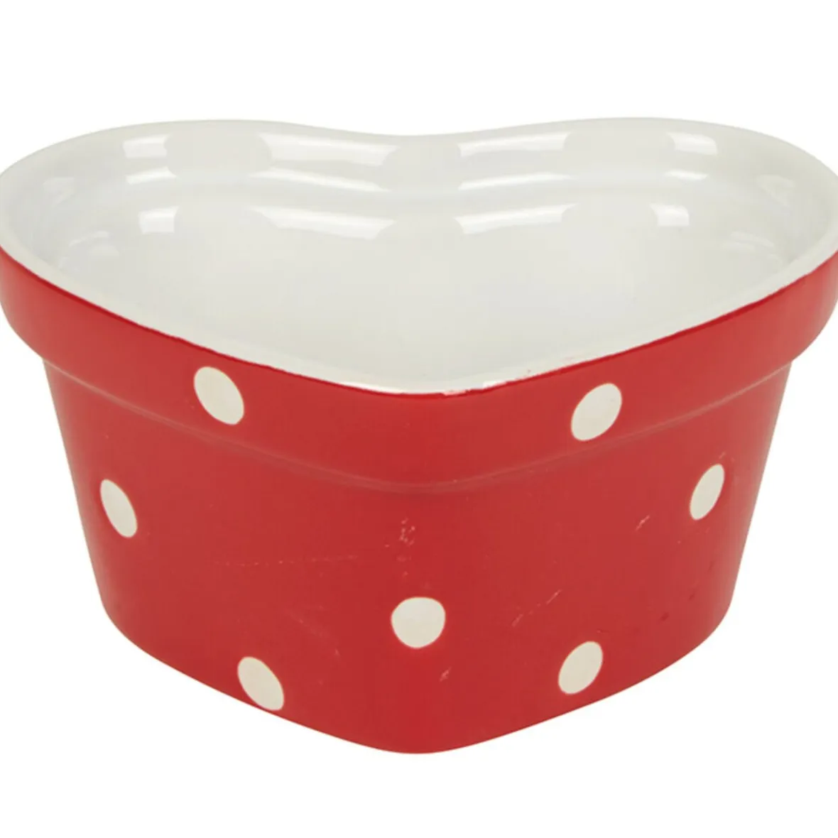 Gifi Cuisson^Ramequin coeur rouge à pois blancs