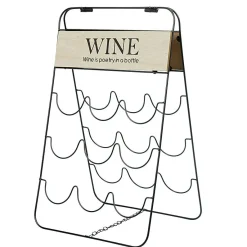 Gifi Rangement De Cuisine^Range bouteilles 9 compartiments métal noir bois design Wine