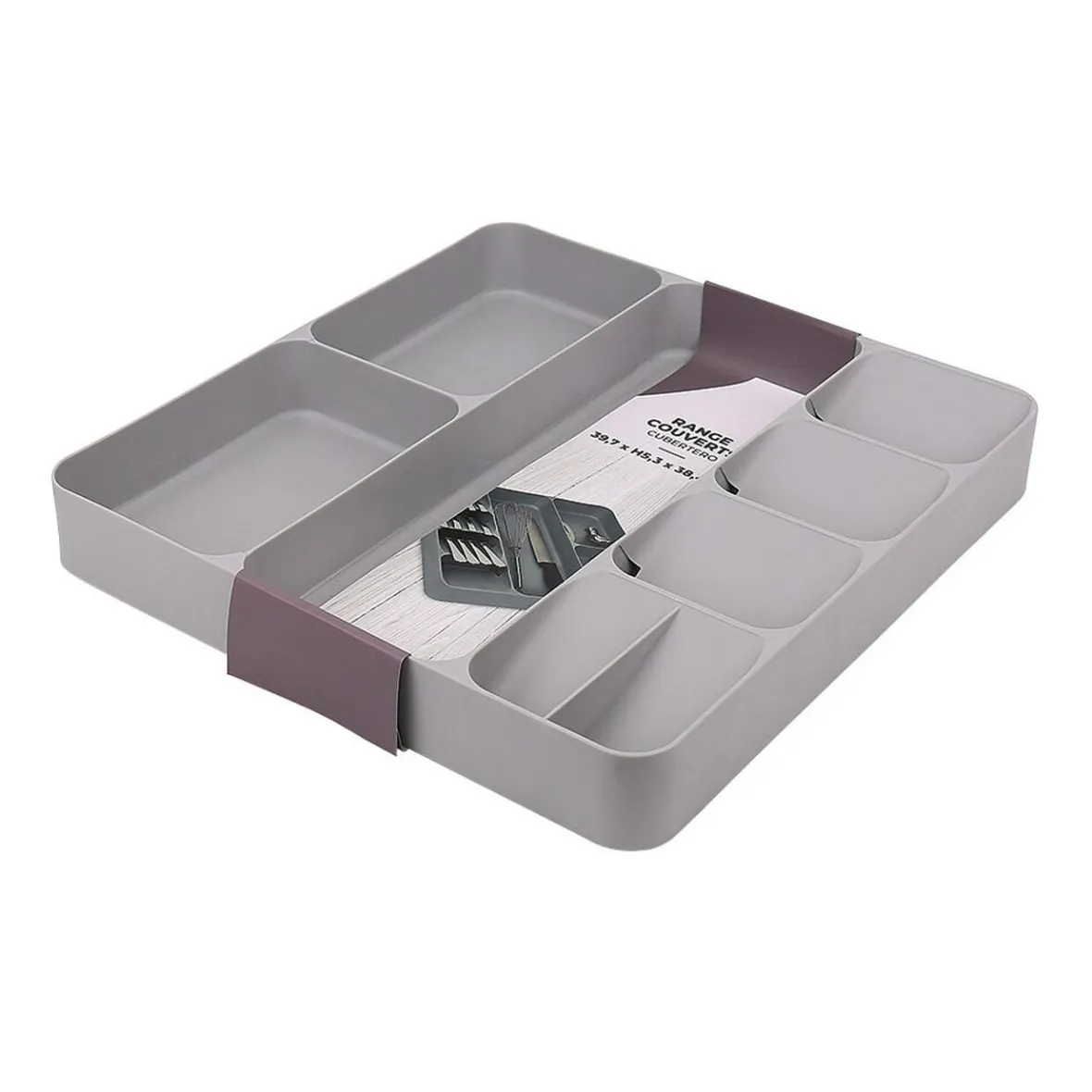Gifi Rangement De Cuisine^Range couvert 8 compartiments gris