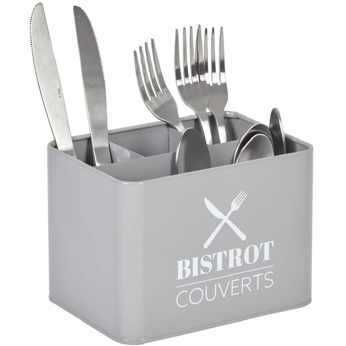 Gifi Rangement De Cuisine^Range couvert BISTROT en métal gris