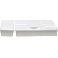 Gifi Rangement De Cuisine^Range couvert blanc fond silicone gris 5 compartiments