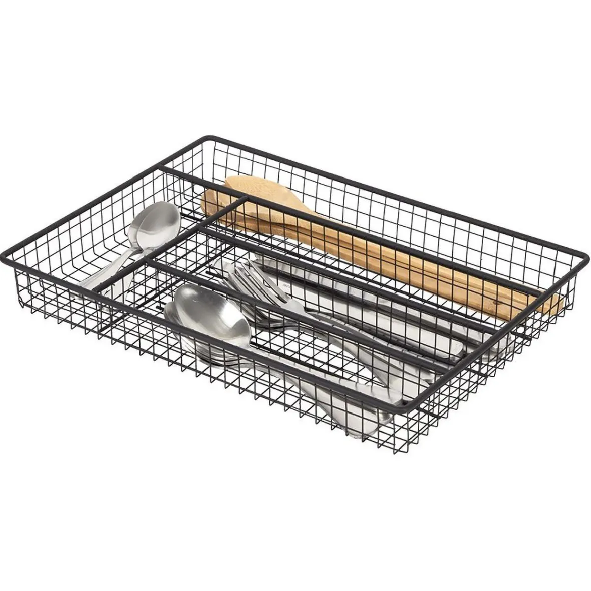 Gifi Rangement De Cuisine^Range couvert pour tiroir grillage en fer noir