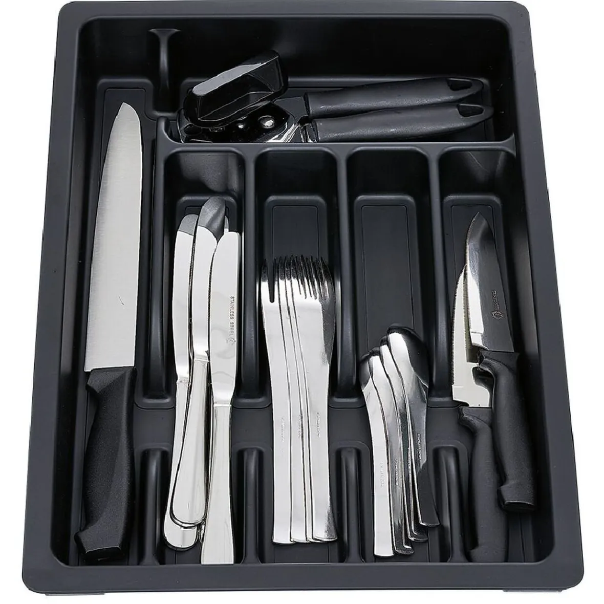 Gifi Rangement De Cuisine^Range couverts extensible plastique noir