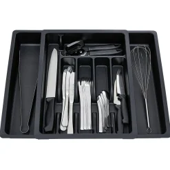 Gifi Rangement De Cuisine^Range couverts extensible plastique noir