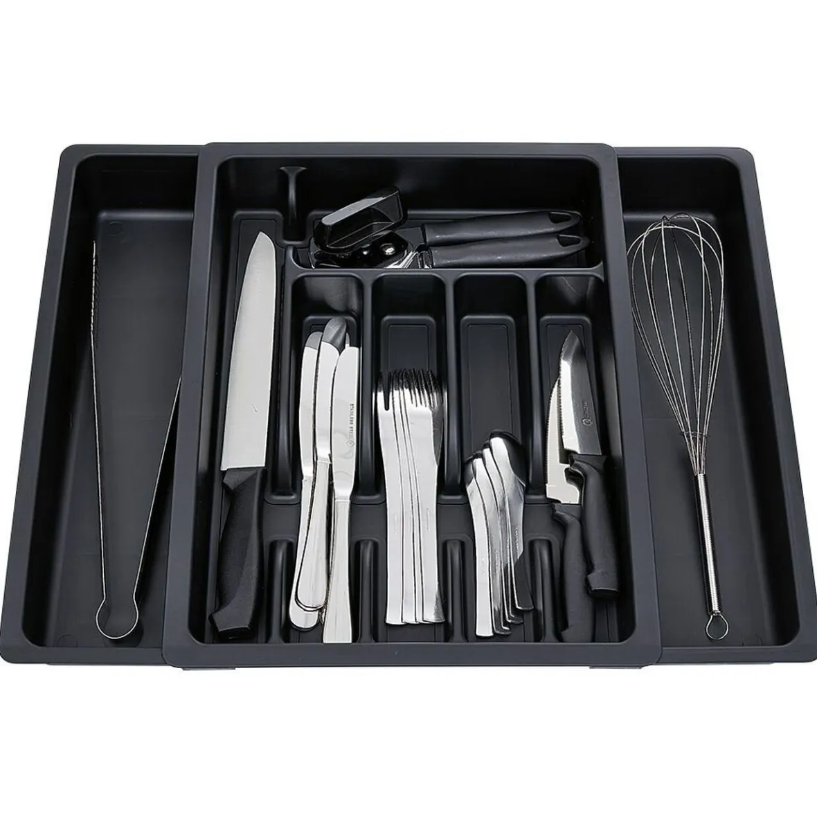 Gifi Rangement De Cuisine^Range couverts extensible plastique noir