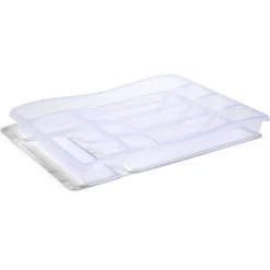 Gifi Rangement De Cuisine^Range-couverts en plastique transparent - L.33xl.25,5xH.4cm