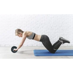 Roue abdominale musculation noir Ø18xL25,5cm^Gifi New