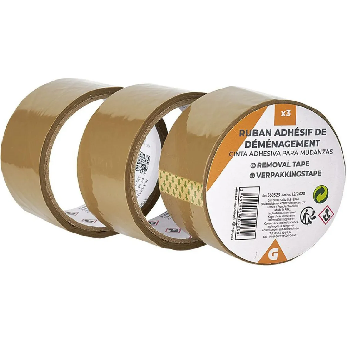 Rouleau adhésif marron L.25 m^Gifi Clearance