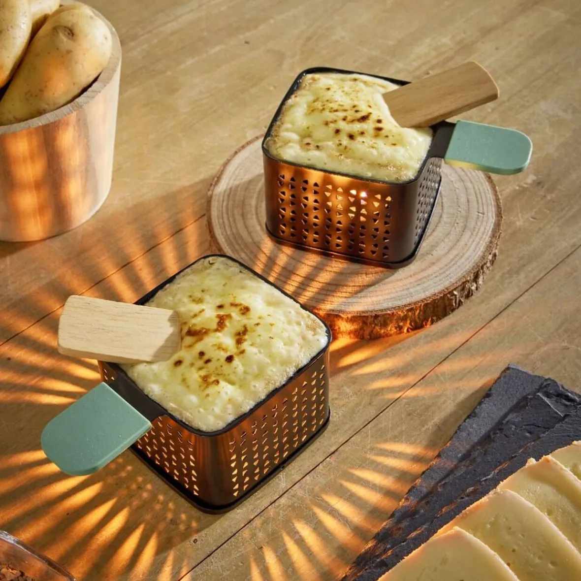 Gifi Petit Électroménager^Service raclette à la bougie pour 2 personnes