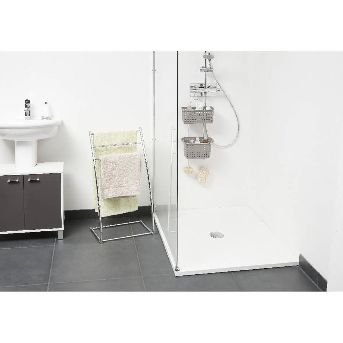 Serviteur de douche à 2 panières grises^Gifi