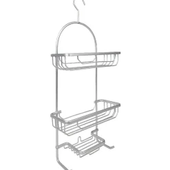 Serviteur de douche gris alu à accrocher 3 niveaux^Gifi Discount
