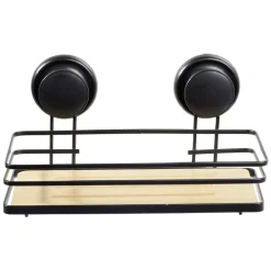 Serviteur de douche métal noir bambou^Gifi Online
