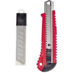 Set cutter 18 mm avec 10 lames rouge et noir^Gifi Clearance