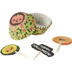 Gifi Cuisson^Set de caissettes à muffin + piques décor Halloween - 24 pièces