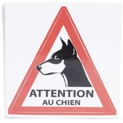 Signalétique adhésive "Attention au chien" - 8x8 cm^Gifi Hot