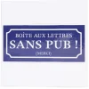 Signalétique adhésive "Boîte aux lettres sans pub" - Bleu, 8x8 cm^Gifi Sale