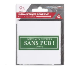 Signalétique adhésive "Boîte aux lettres sans pub" - Vert, 8x8 cm^Gifi Online