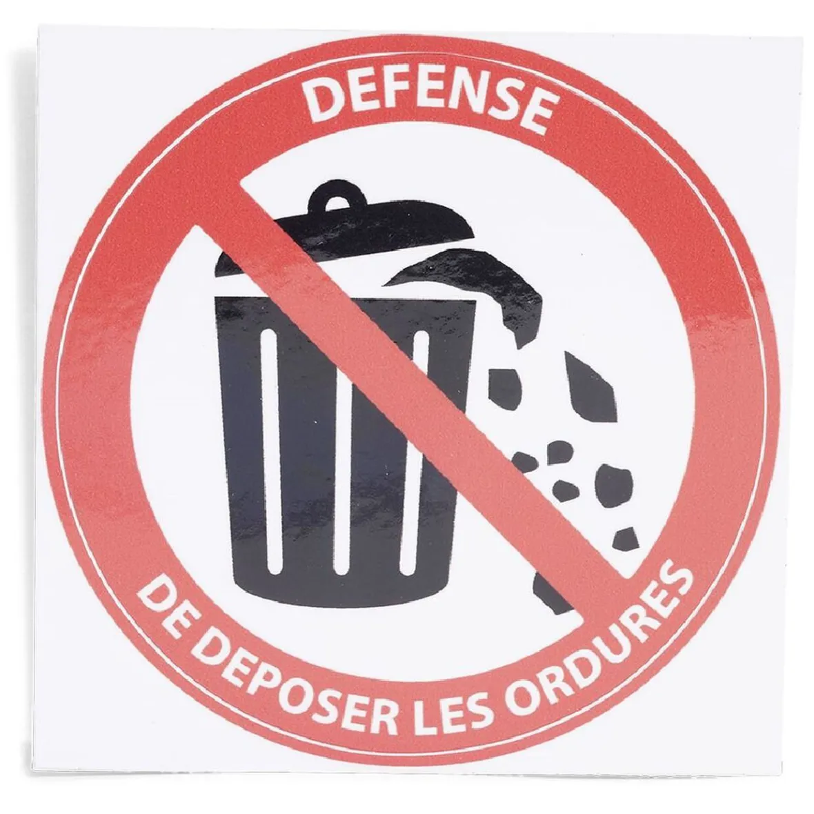 Signalétique adhésive "Défense de déposer les ordures" - 8x8 cm^Gifi Sale