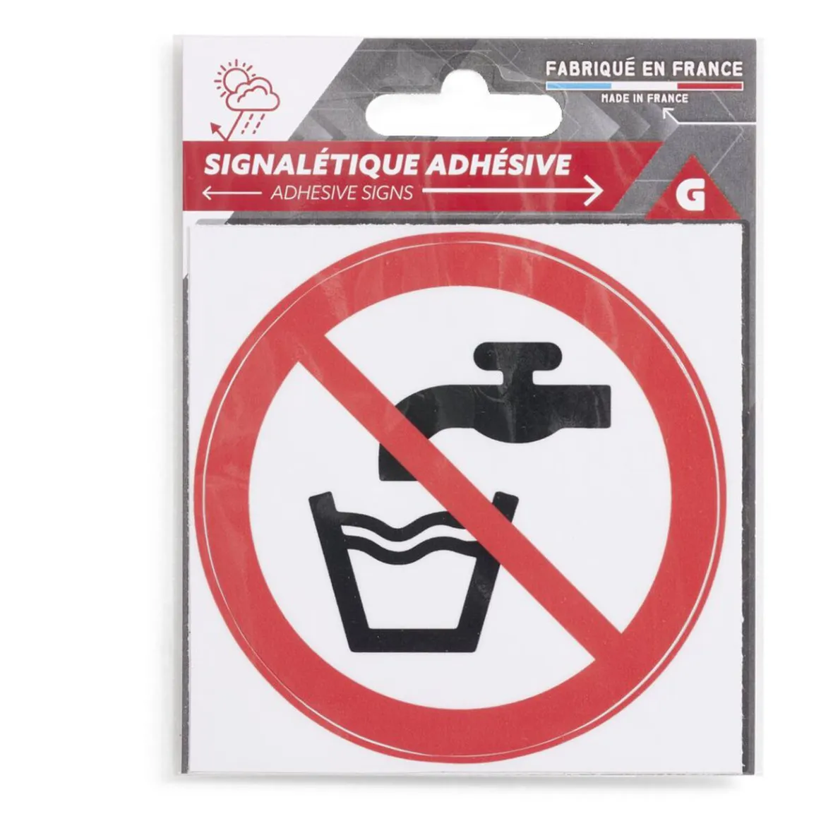 Signalétique adhésive "Eau non potable" - 8x8 cm^Gifi Online