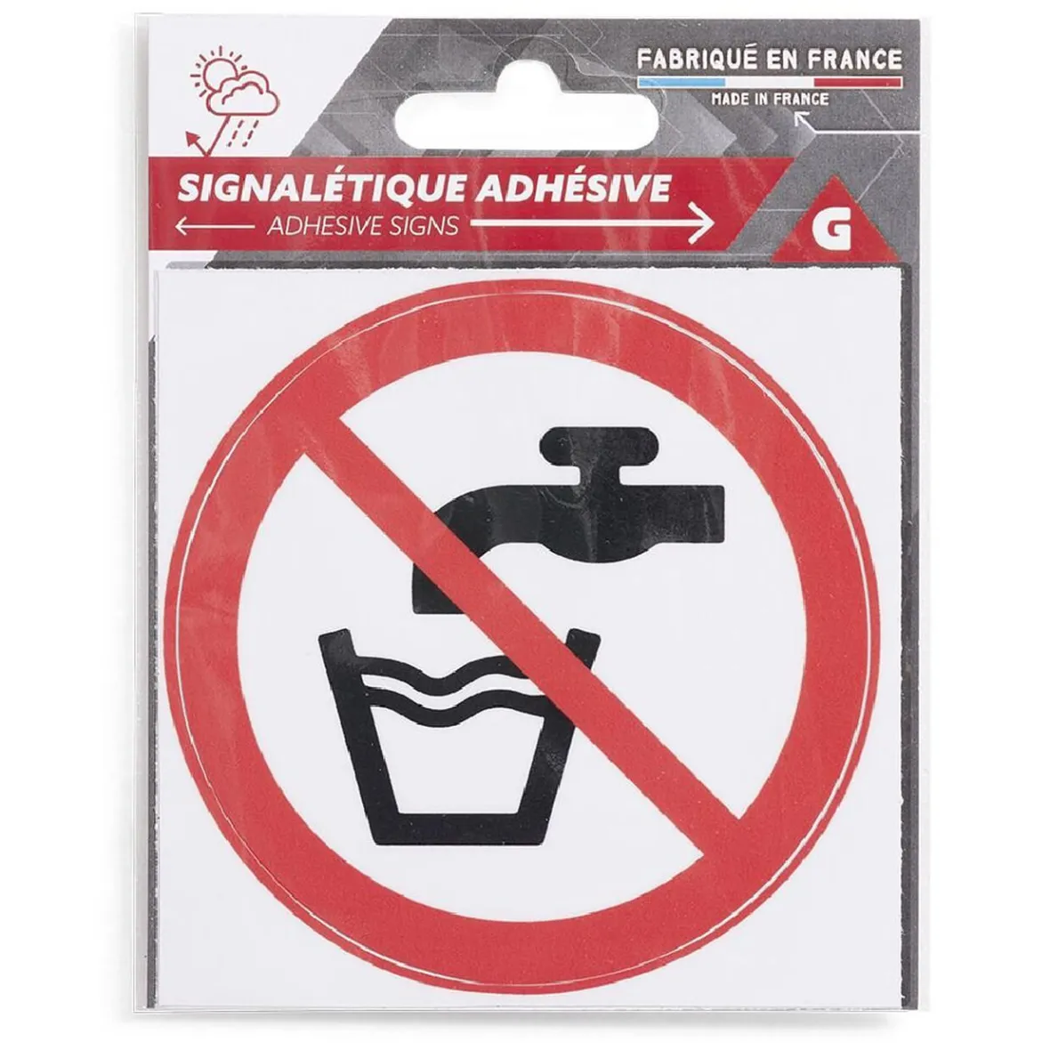 Signalétique adhésive "Eau non potable" - 8x8 cm^Gifi Online