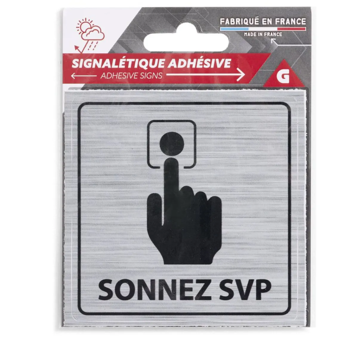 Signalétique adhésive "Sonnez svp" - 8x8 cm^Gifi Best