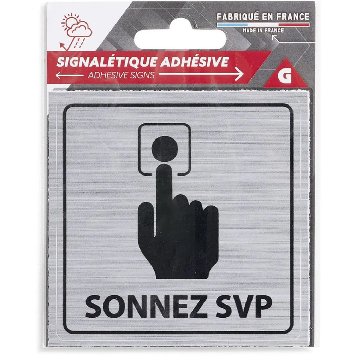 Signalétique adhésive "Sonnez svp" - 8x8 cm^Gifi Best