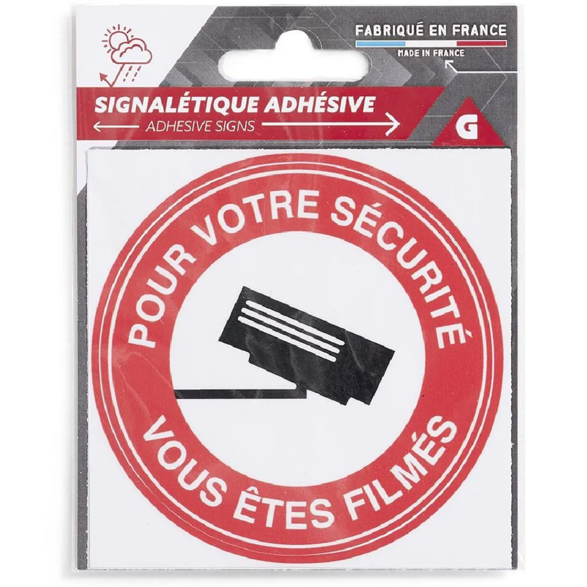 Signalétique adhésive "Surveillance vidéo, vous êtes filmés" - 8x8 cm^Gifi Best