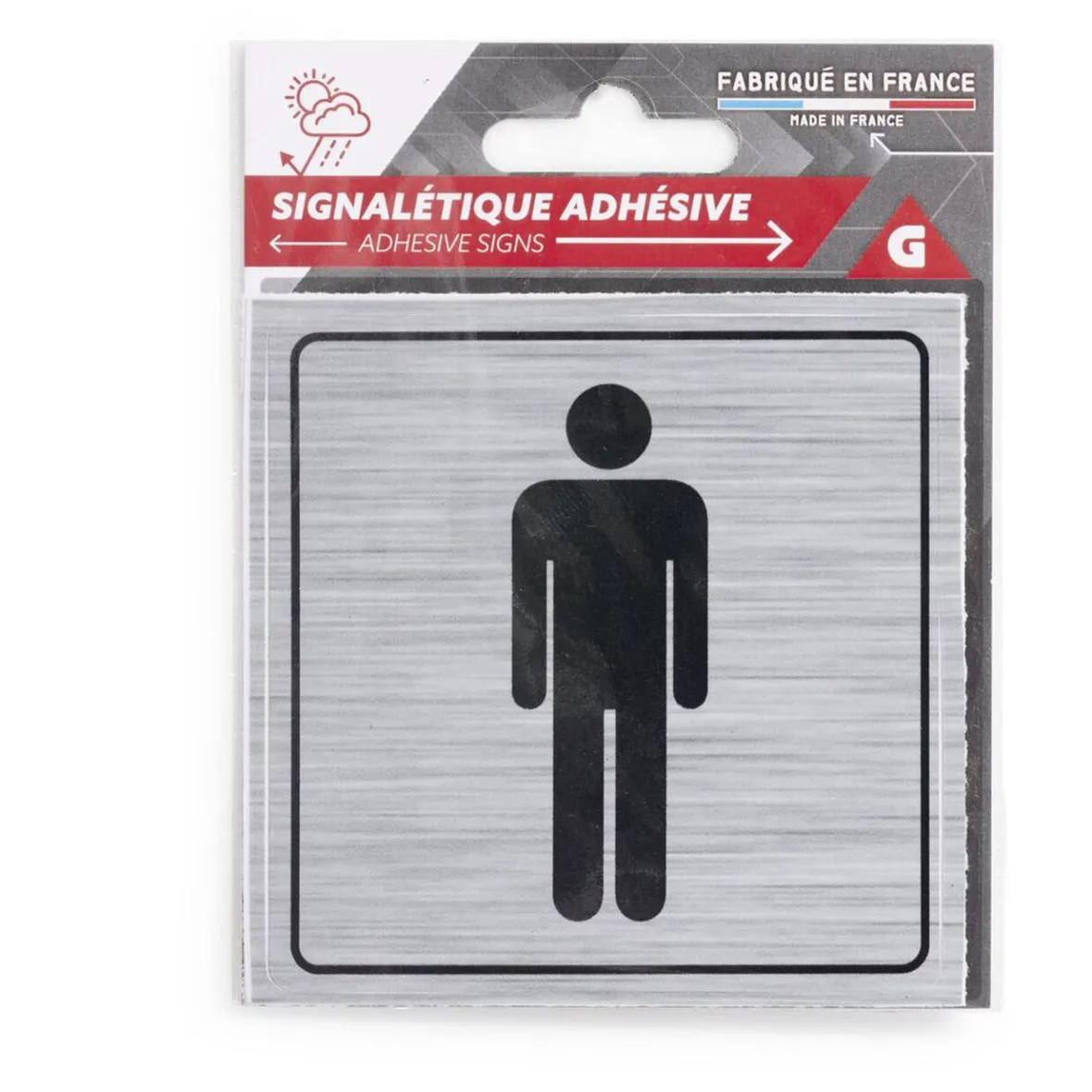 Signalétique adhésive "WC homme" - 8x8 cm^Gifi Discount
