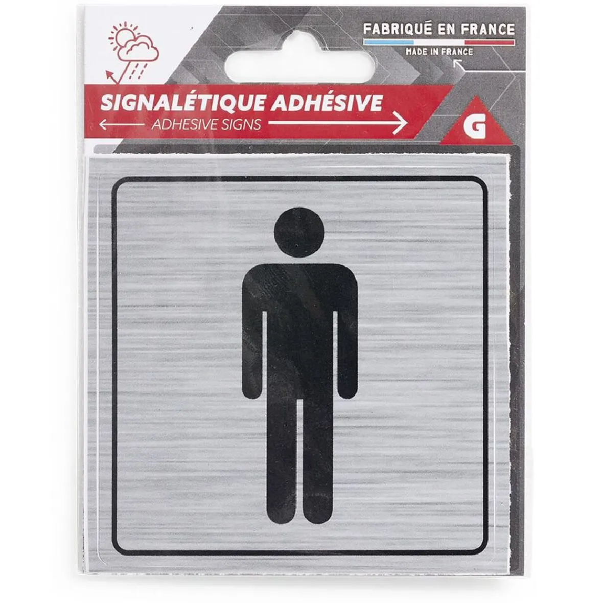 Signalétique adhésive "WC homme" - 8x8 cm^Gifi Discount
