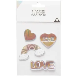 Sticker 3D arc-en-ciel coeur^Gifi Best