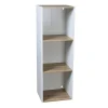 Sale Structure 3 casiers Box Cube blanc et naturel 35,2x30xH103,2cm Rangement