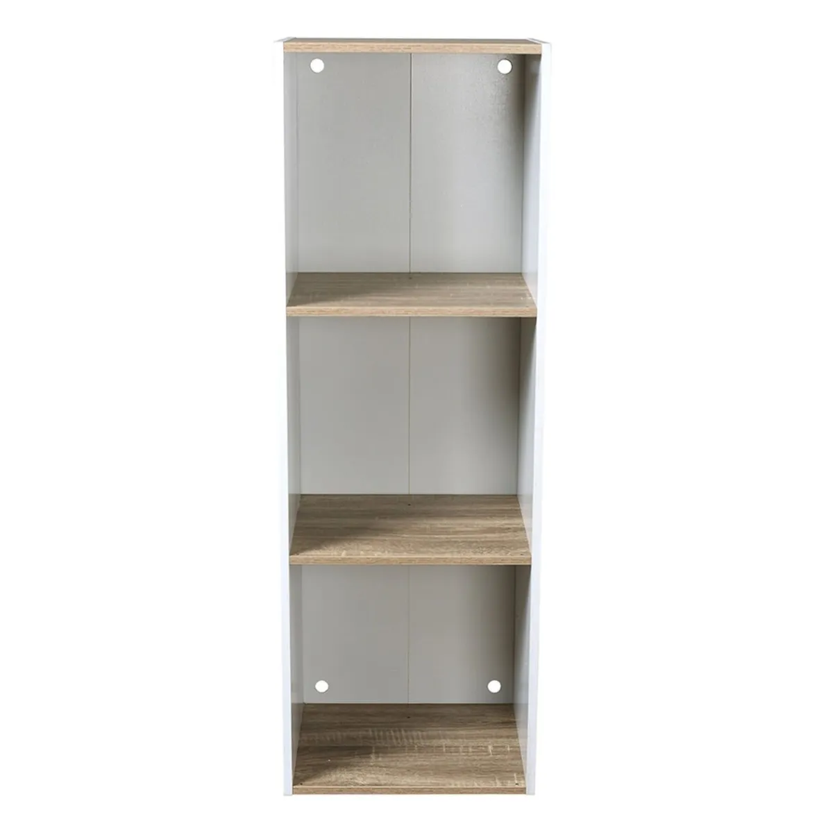 Sale Structure 3 casiers Box Cube blanc et naturel 35,2x30xH103,2cm Rangement