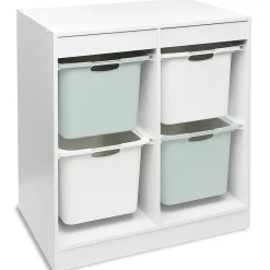 Structure de rangement carrée pour 4 bacs coulissants Rangement