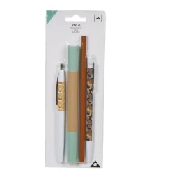 Stylo design militaire et motif renard x4^Gifi