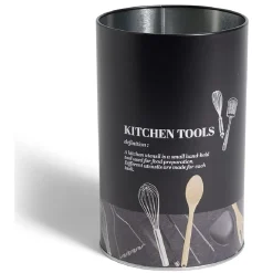 Gifi Rangement De Cuisine^Support à ustensiles en métal noir design Kitchen tools Ø11xH17,4cm