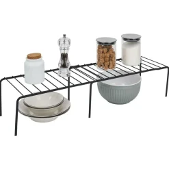 Gifi Rangement De Cuisine^Support extensible en métal noir - L.43/69xl.20xH.14,5cm