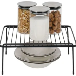 Gifi Rangement De Cuisine^Support extensible en métal noir - L.43/69xl.20xH.14,5cm