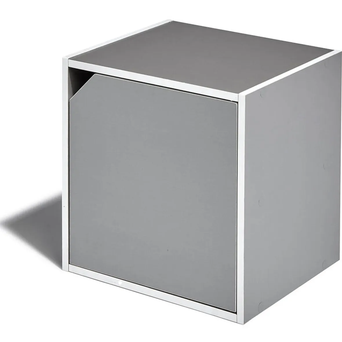 Table de chevet Kobe gris clair 1 porte Rangement