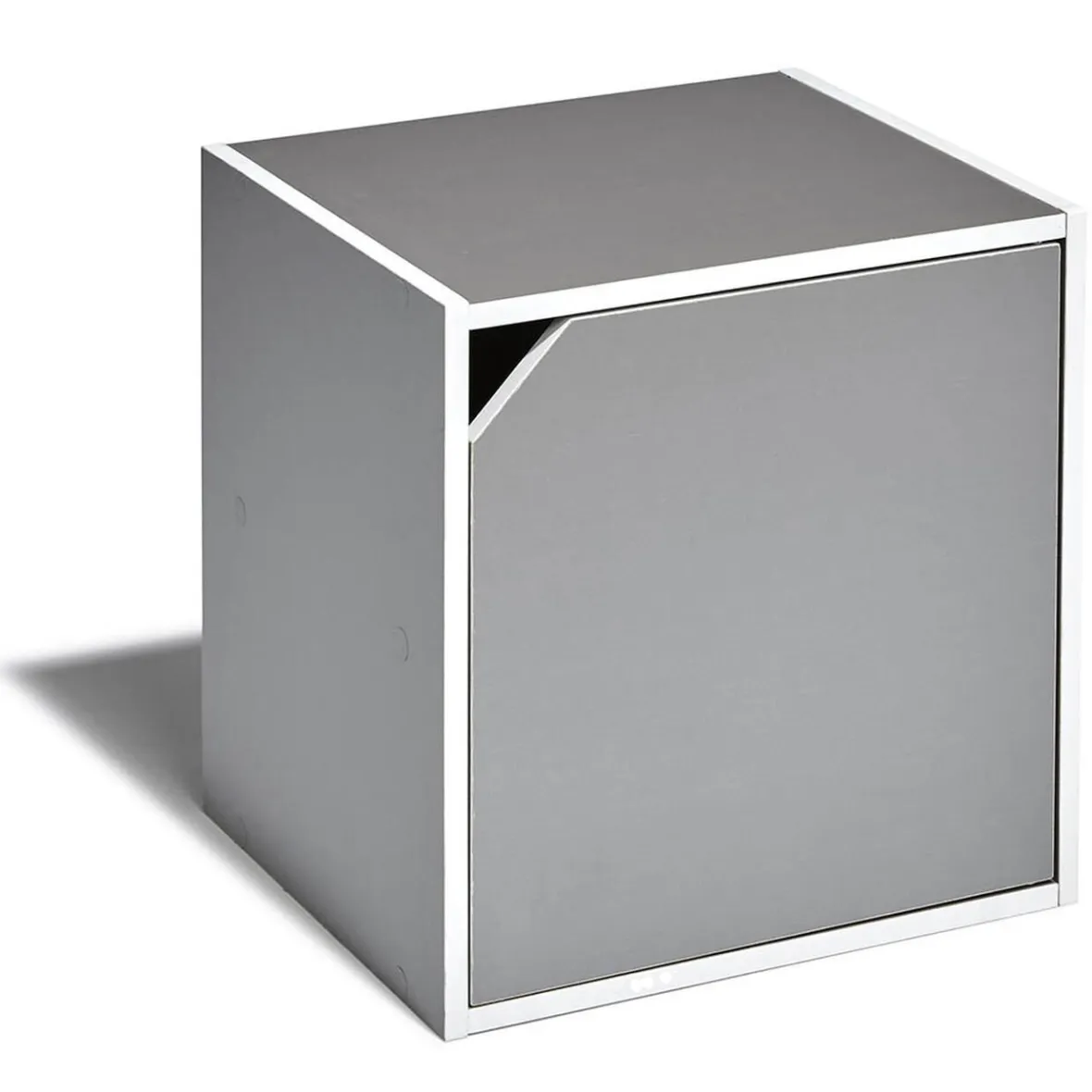 Table de chevet Kobe gris clair 1 porte Rangement