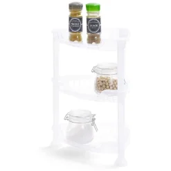 Gifi Rangement De Cuisine^Étagère d'angle à poser 3 niveaux plastique transparent 28x20xH.33,5cm